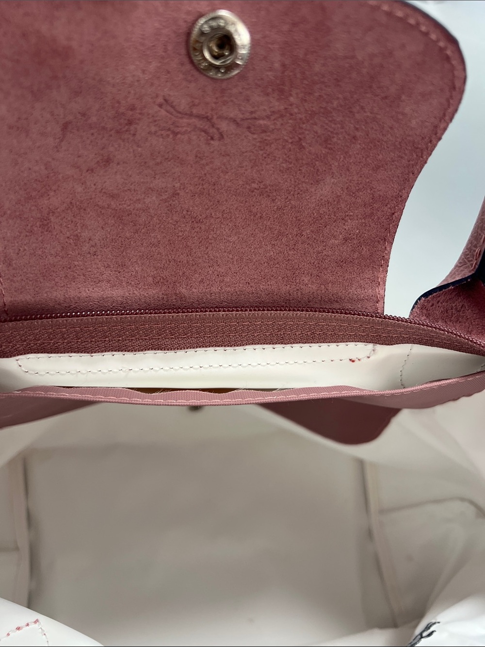 Longchamp le pliage leather-trimmed tote in Dusty Pink L - Picture 4 of 6